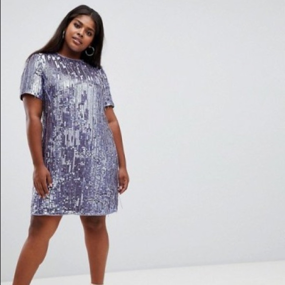 ASOS Curve Lilac Sequins Dress